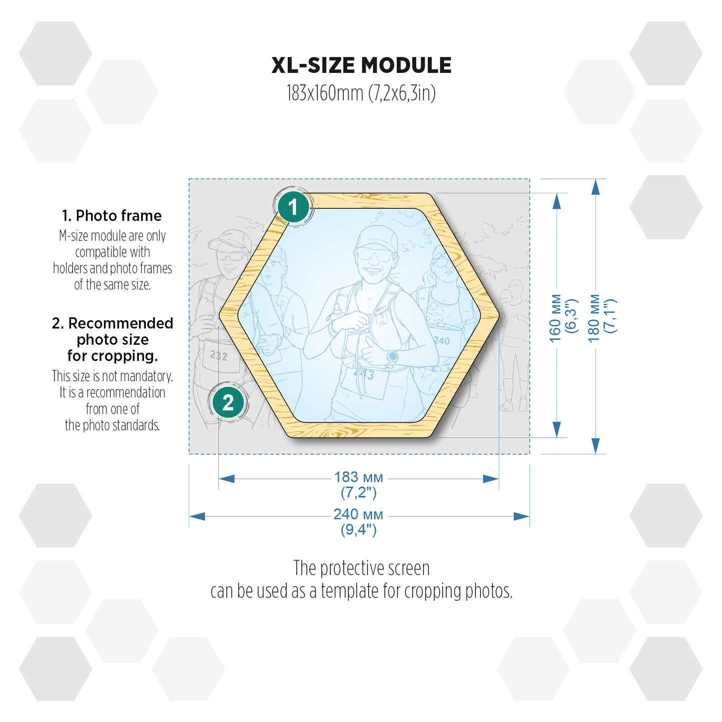 Oregon Pine modular hexagon Photo Frame