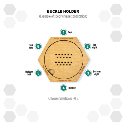 Oregon Pine modular hexagon Buckle Holder Display