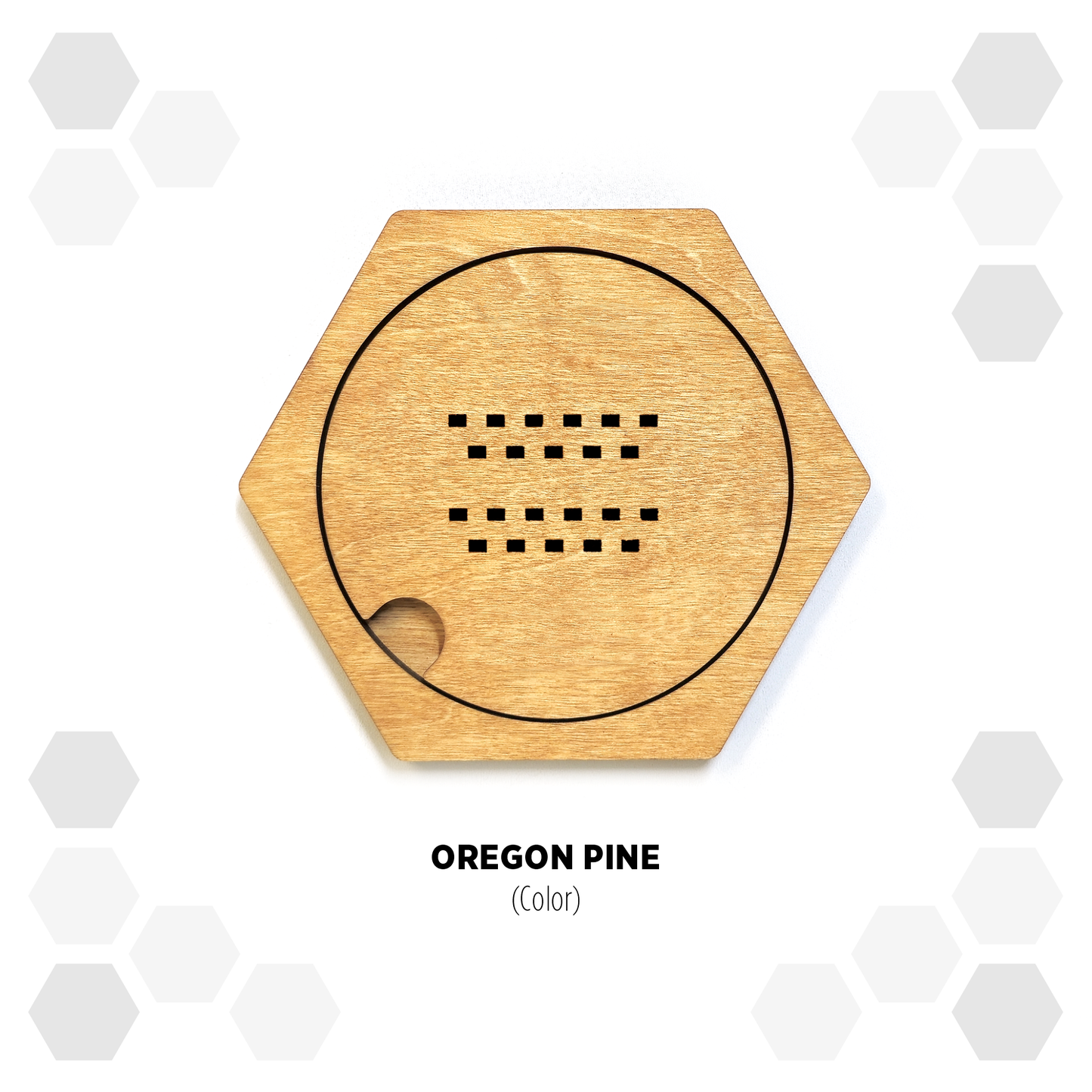 Oregon Pine modular hexagon Buckle Holder Display