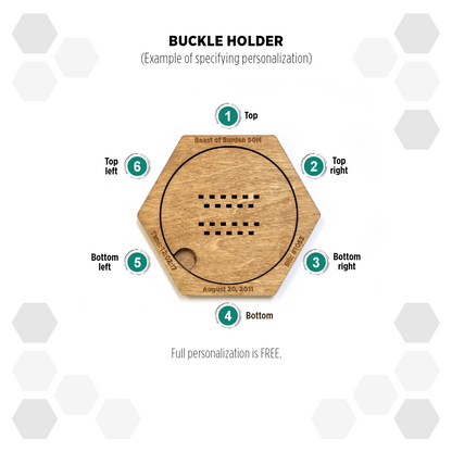 European Larch modular hexagon Buckle Holder Display