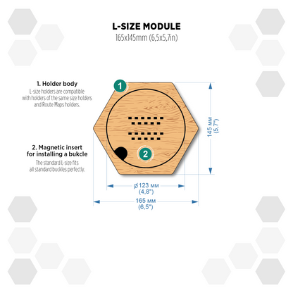 European Larch modular hexagon Buckle Holder Display