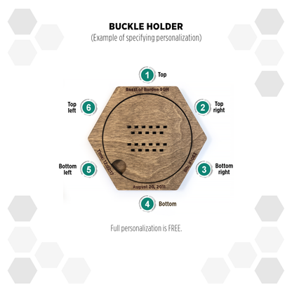 Rustic Oak modular hexagon Buckle Holder Display