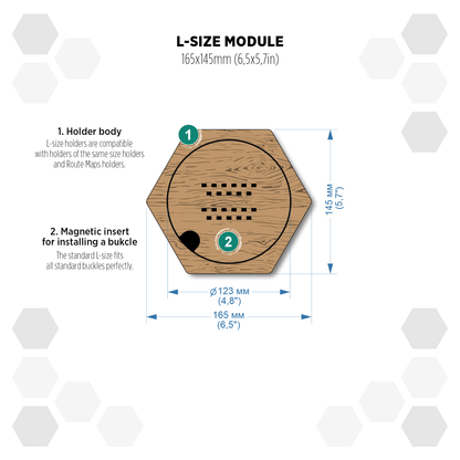 Rustic Oak modular hexagon Buckle Holder Display