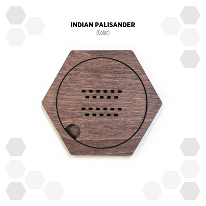 Indian Palisander modular hexagon Belt Buckle Holder Display
