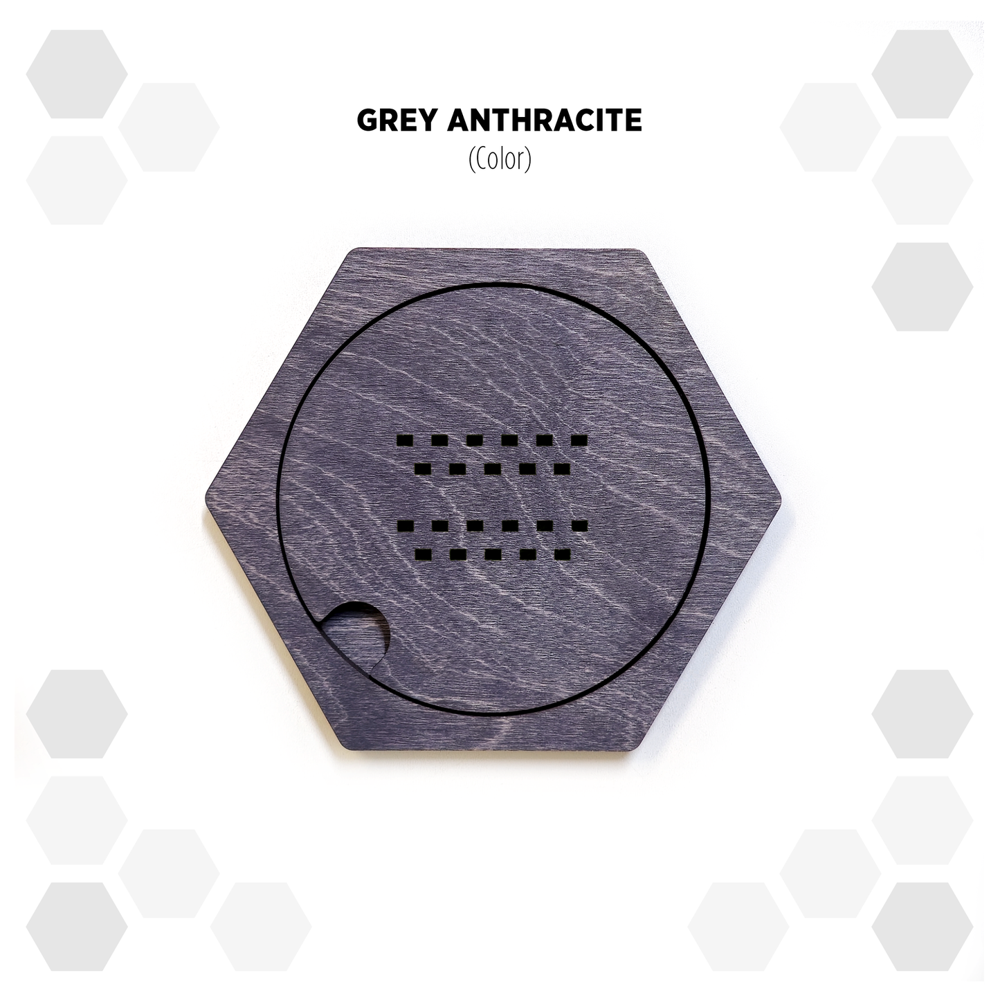 Grey Anthracite modular hexagon Belt Buckle Holder Display