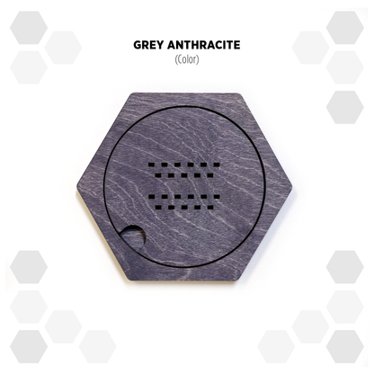 Grey Anthracite modular hexagon Belt Buckle Holder Display