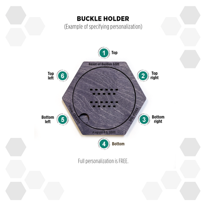 Grey Anthracite modular hexagon Belt Buckle Holder Display