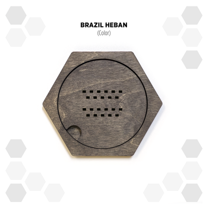 Brazil Heban modular hexagon Belt Buckle Holder Display