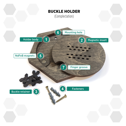Brazil Heban modular hexagon Belt Buckle Holder Display