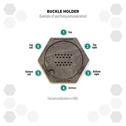 Brazil Heban modular hexagon Belt Buckle Holder Display