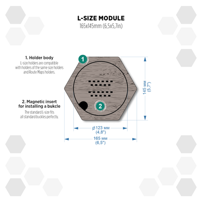 Brazil Heban modular hexagon Belt Buckle Holder Display