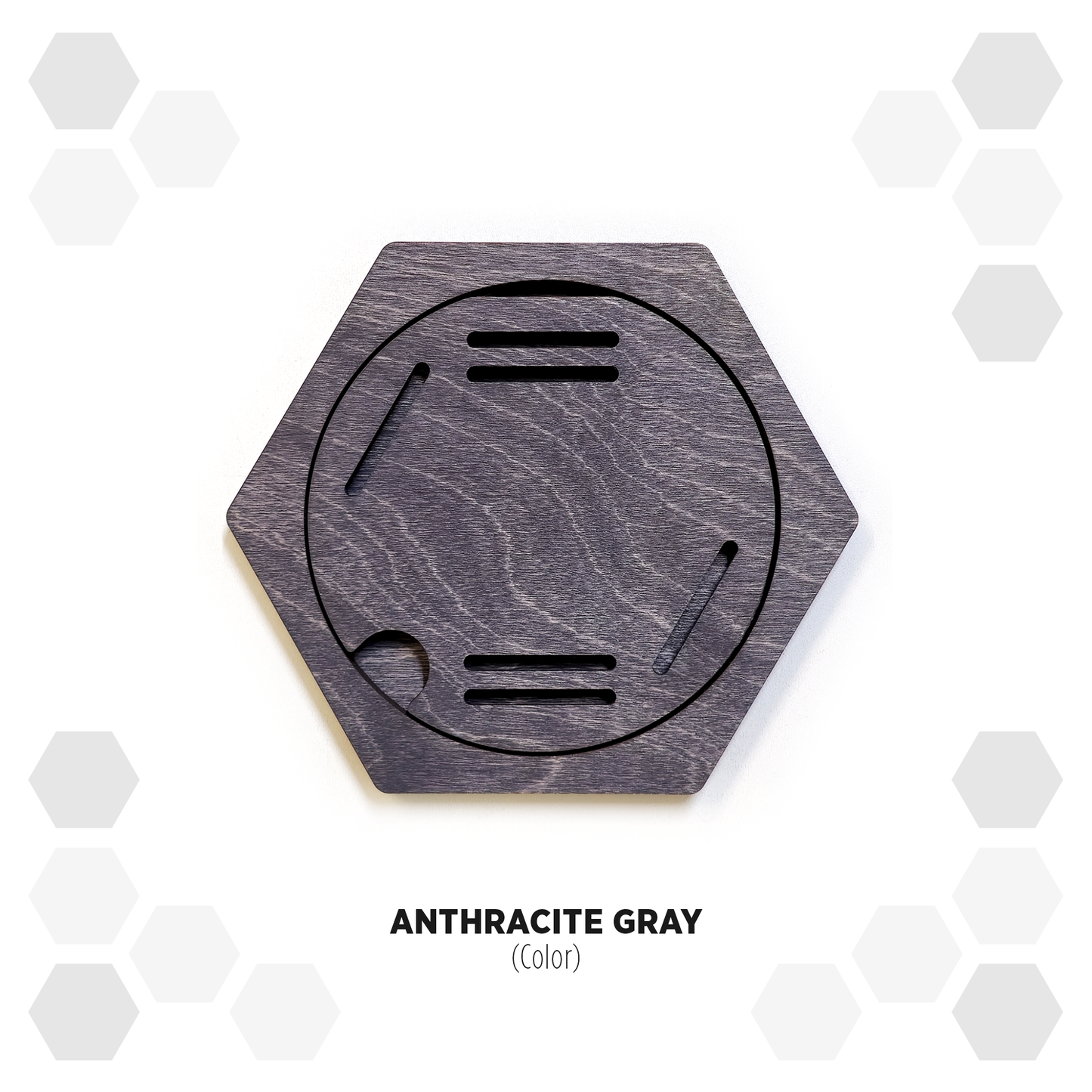 Gray Anthracite modular hexagon medal Holder Display