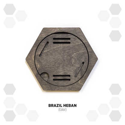 Brazil Heban modular hexagon medal Holder Display