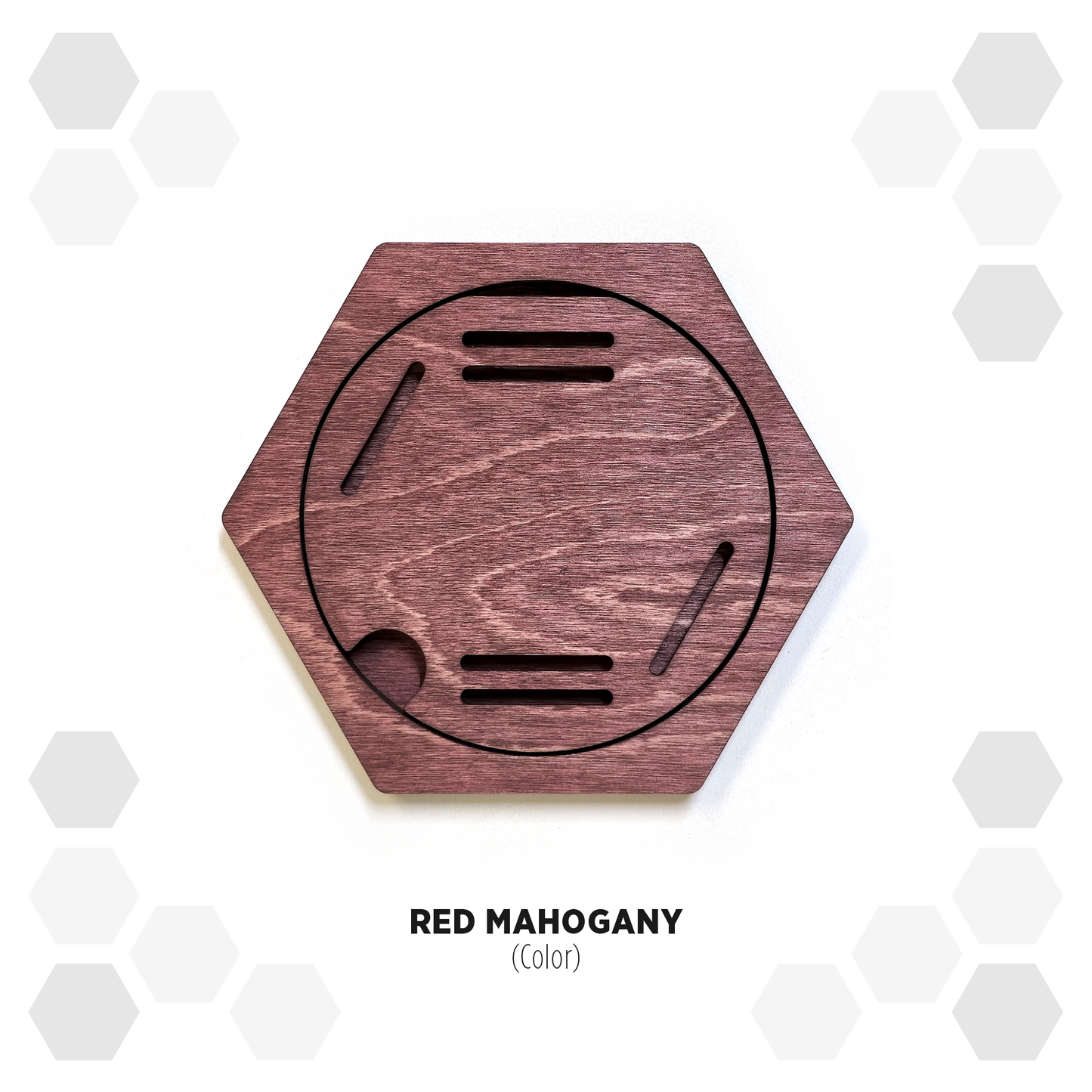 Red Mahogany modular hexagon medal Holder Display