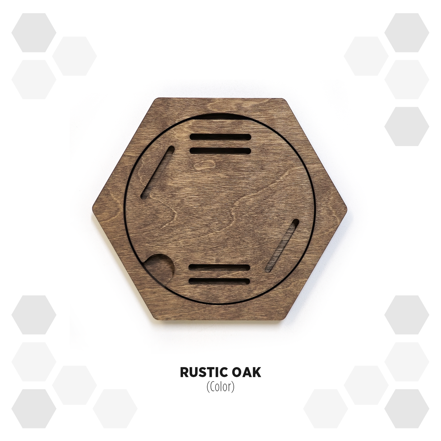 Rustic Oak modular hexagon medal Holder Display
