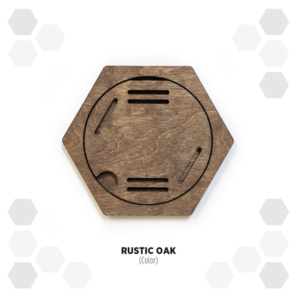 Rustic Oak modular hexagon medal Holder Display