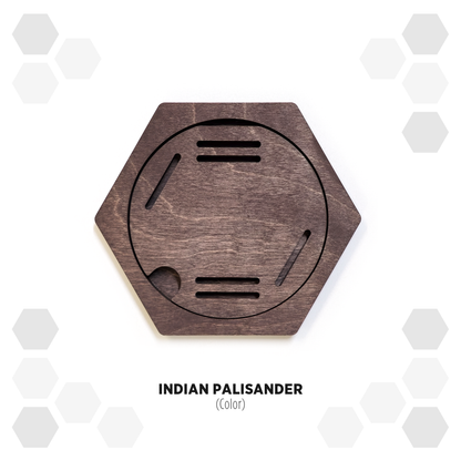 Indian Palisander modular hexagon medal Holder Display