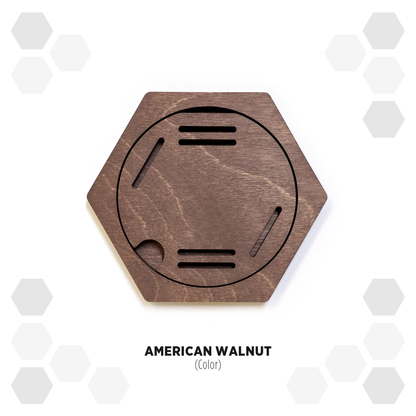 American Walnut modular hexagon medal Holder Display