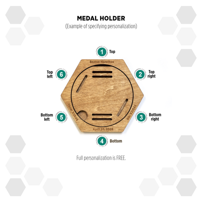 European Larch modular hexagon medal Holder Display