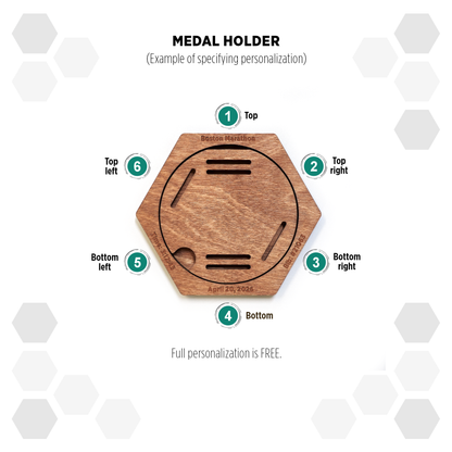 Natural Teak modular hexagon medal Holder Display