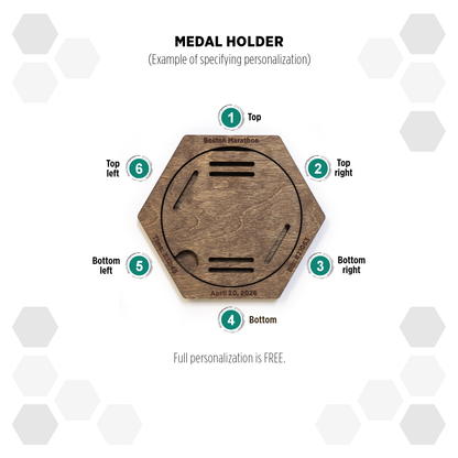 Rustic Oak modular hexagon medal Holder Display