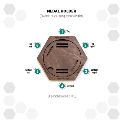 American Walnut modular hexagon medal Holder Display