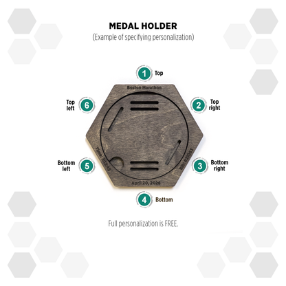 Brazil Heban modular hexagon medal Holder Display