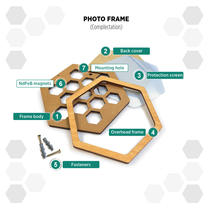Oregon Pine modular hexagon Photo Frame