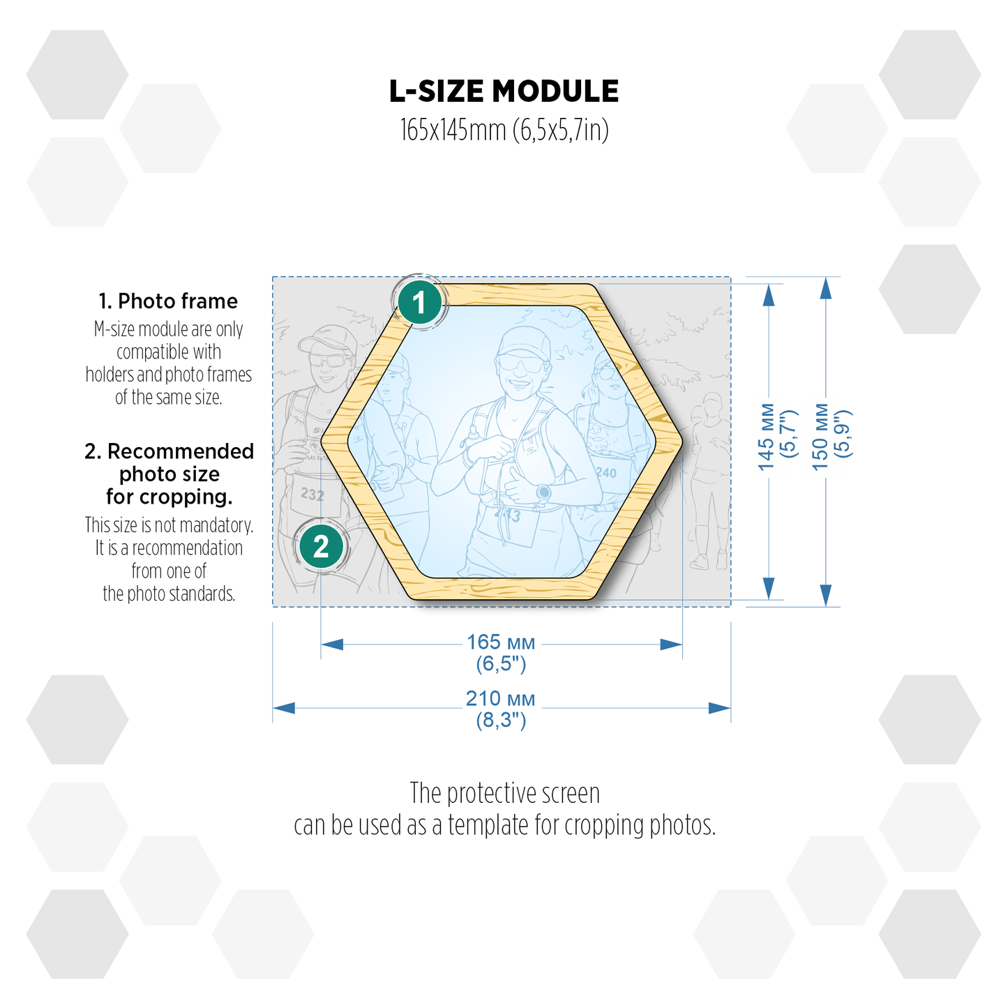 Oregon Pine modular hexagon Photo Frame