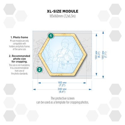 Oregon Pine modular hexagon Photo Frame