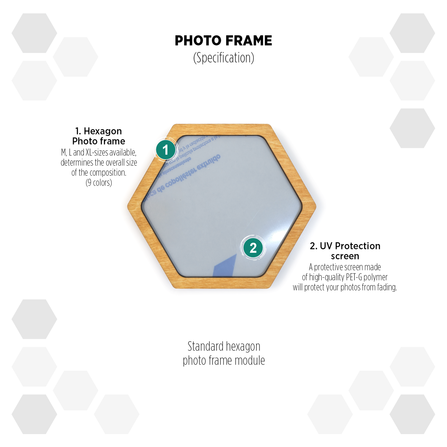 Oregon Pine modular hexagon Photo Frame