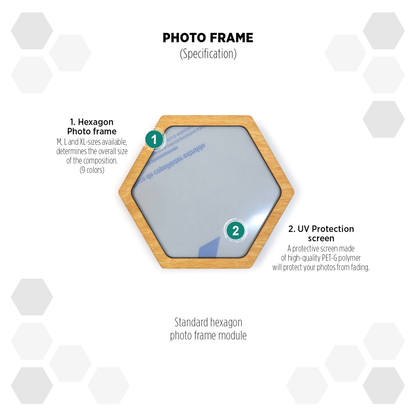 Oregon Pine modular hexagon Photo Frame