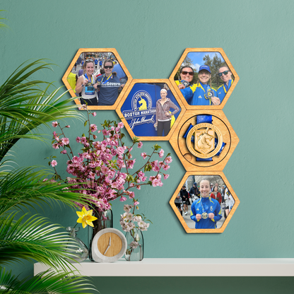 Oregon Pine modular hexagon Photo Frame